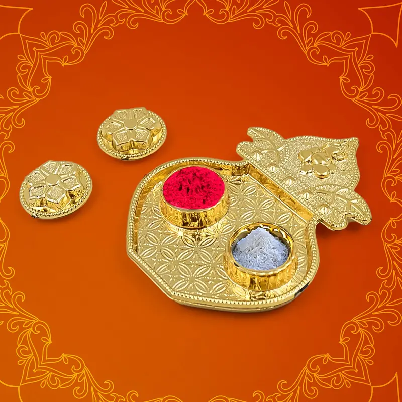 Traditional Kalash-Style Raksha Bandhan Puja Thali – Assorted Designs 1