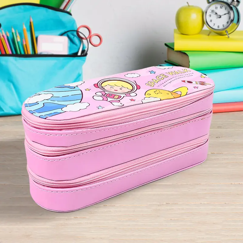 Triple-Tier Large-Capacity Pencil Organizer – Smart Compartmentalized Case (1 Piece) 1