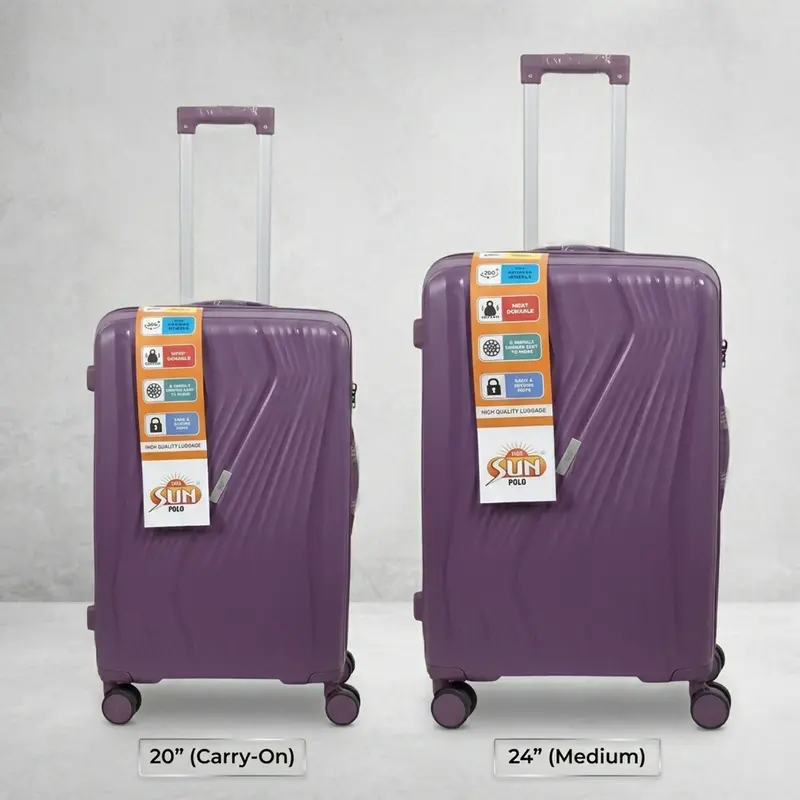 Trolley Luggage Set With Spinner Wheels – Durable Hard-Shell Travel Suitcases 11