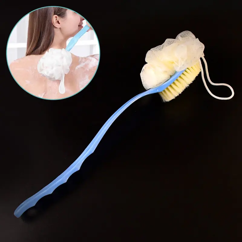 Two-In-One Long-Handle Bath Brush – Ergonomic Body & Back Cleansing Tool 1