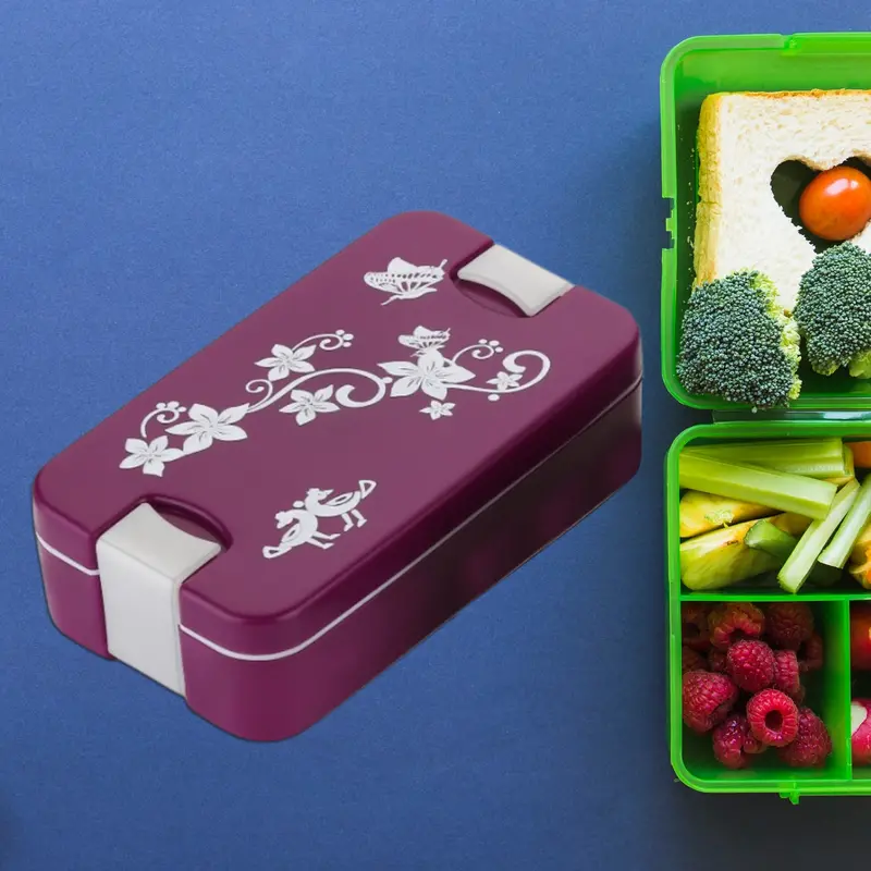 Two-Section Leak-Proof Lunch Box – Airtight Bento Container With Integrated Spoon 1