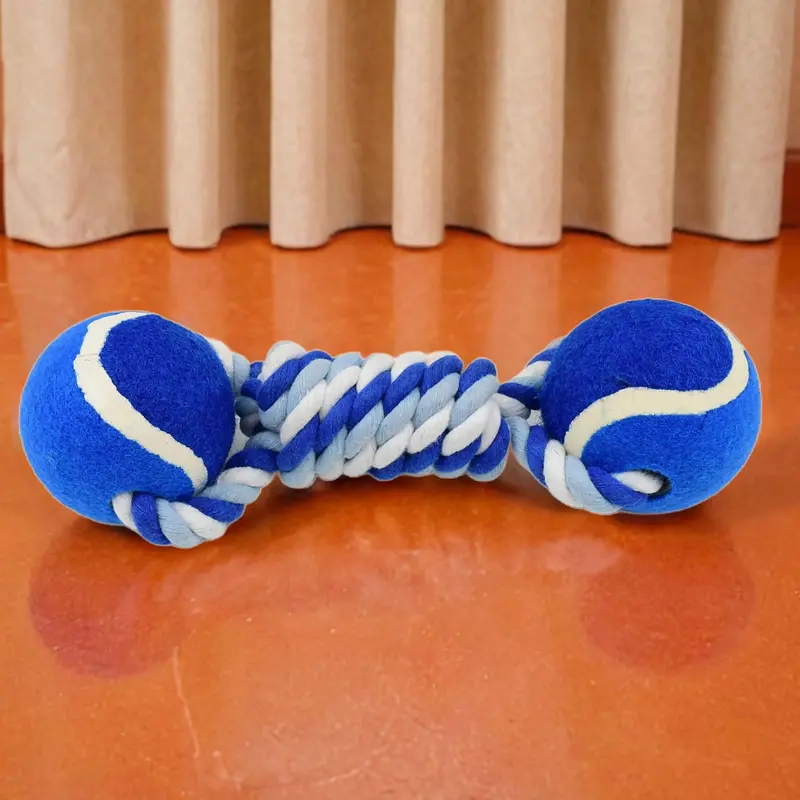 Two-Way Interactive Dog Toy – Cotton Rope Ball Chew Toy For Play & Training (1 Unit) 1