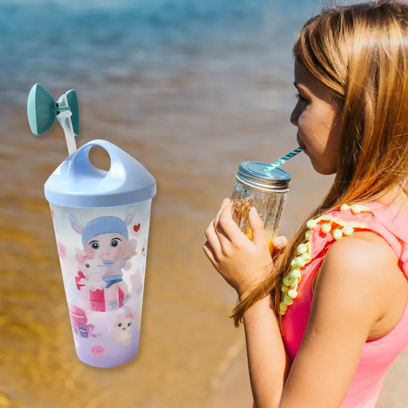 Unicorn-Themed Kids’ Water Bottle – Insulated Tumbler With Straw, Lid & Led Light Feature 1