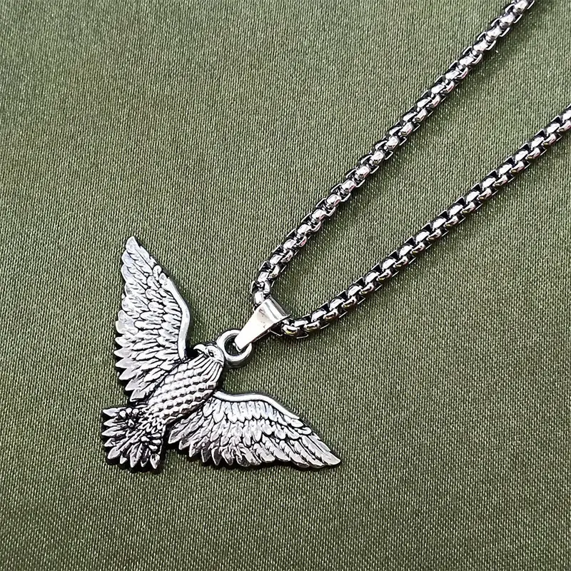 Unisex Winged Eagle Pendant On Durable Chain 1