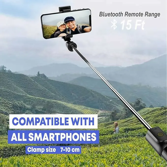 Uniteq Snappro X1 Bluetooth Selfie Stick – Tripod + Remote Control (Black) 1