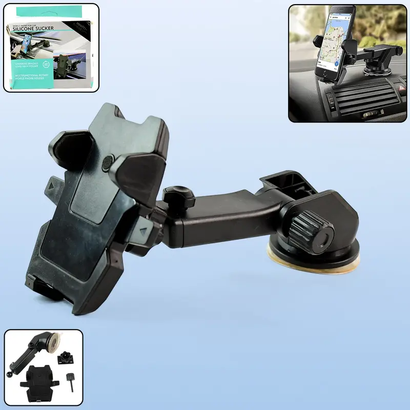 Universal Car Phone Holder – Vent & Dashboard Mount, 360° Rotation 1