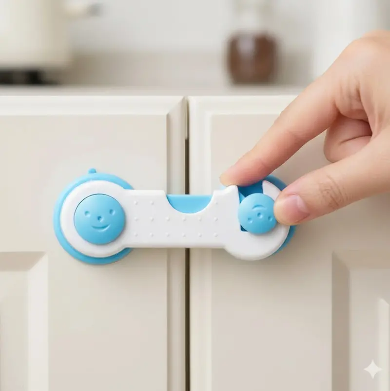 Universal Child Safety Lock Kit For Cabinets, Fridges, Toilets, And Drawers 1