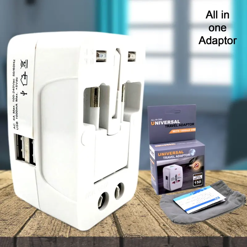 Universal Travel Ac Adapter – All-In-One Worldwide Plug Converter For International Trips (Single Unit) 1