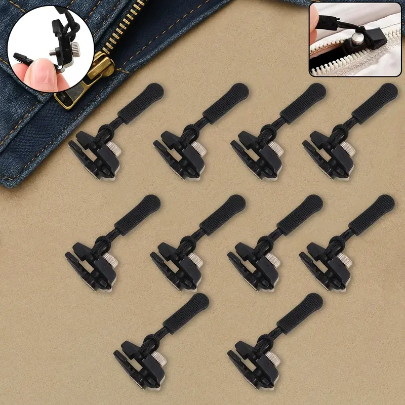Universal Zipper Pull Replacement Set (10 Pcs, Medium Size) – Durable, Tool-Free Fix 1