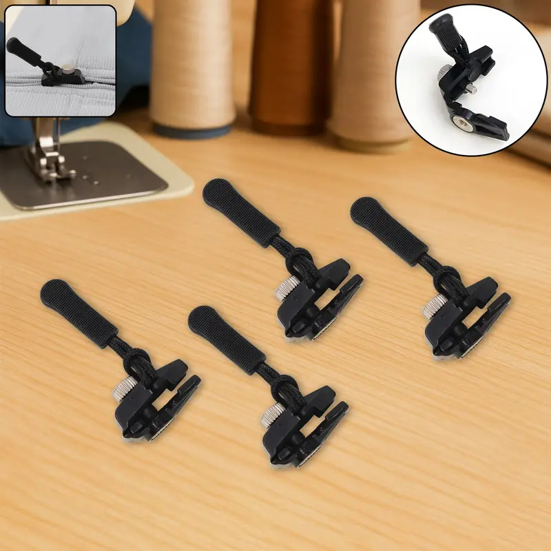 Universal Zipper Slider Replacement Kit (4 Pcs, Large Size) – Easy-Snap Repair Solution 1
