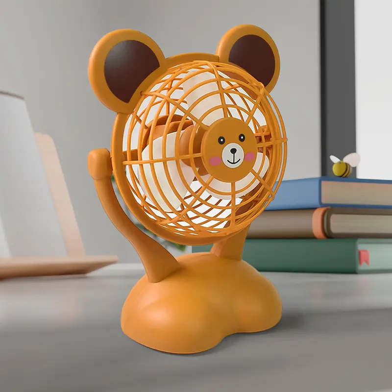 Usb + Battery-Powered Mini Desk Fan – Cartoon Style 1