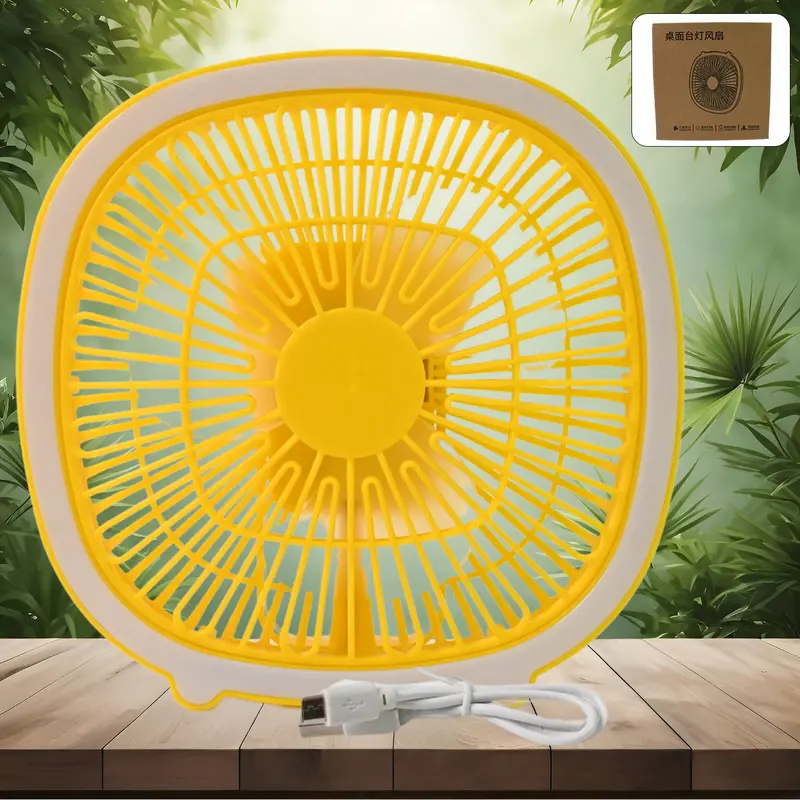 Usb Mini Desk Fan With Built-In Led Light – Portable Cooling & Task Lighting Combo 1