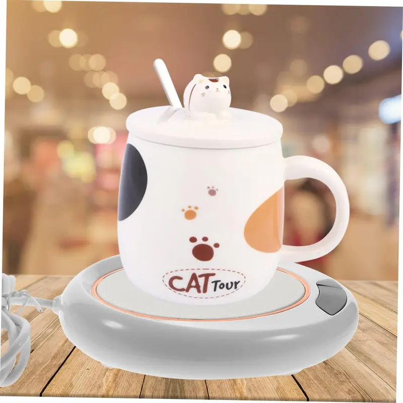 Usb-Powered Heated Mug Coaster – Adjustable Temperature Coffee & Tea Warmer (Single Unit) 1