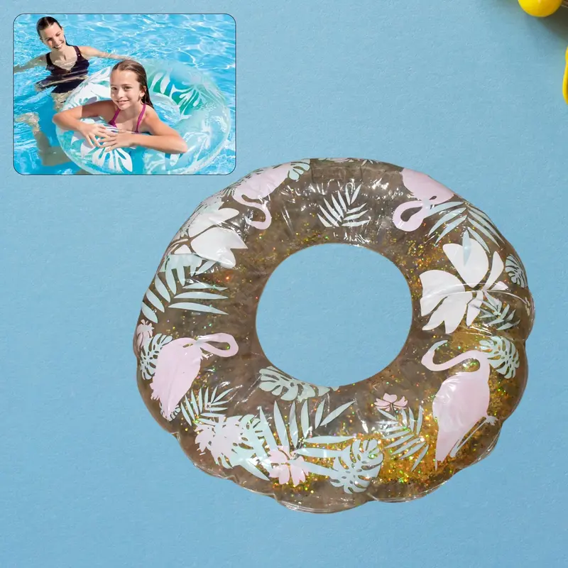 Versatile Adult Swim Ring – Stylish, Feather-Embellished Water Float 1