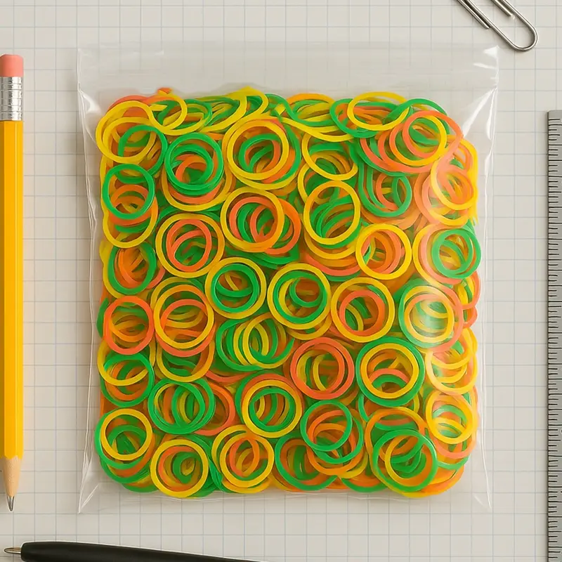 Versatile Elastic Rubber Band Pack – Colorful Reusable Loops For Daily Tasks & Styling 1