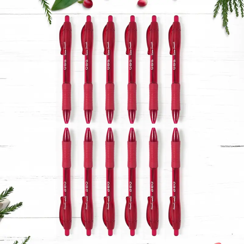 Vibrant Red Gel Ink Pen Set – 12-Piece Smooth-Write Writing Kit 1