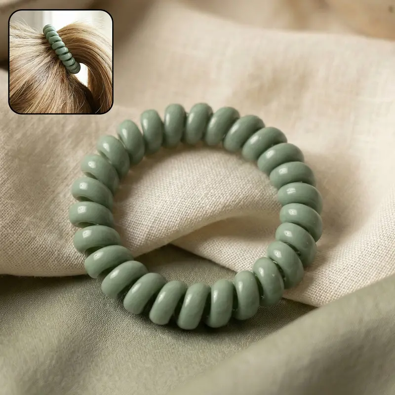 Vintage-Inspired Twisted Hair Elastics – One-Piece Set 1