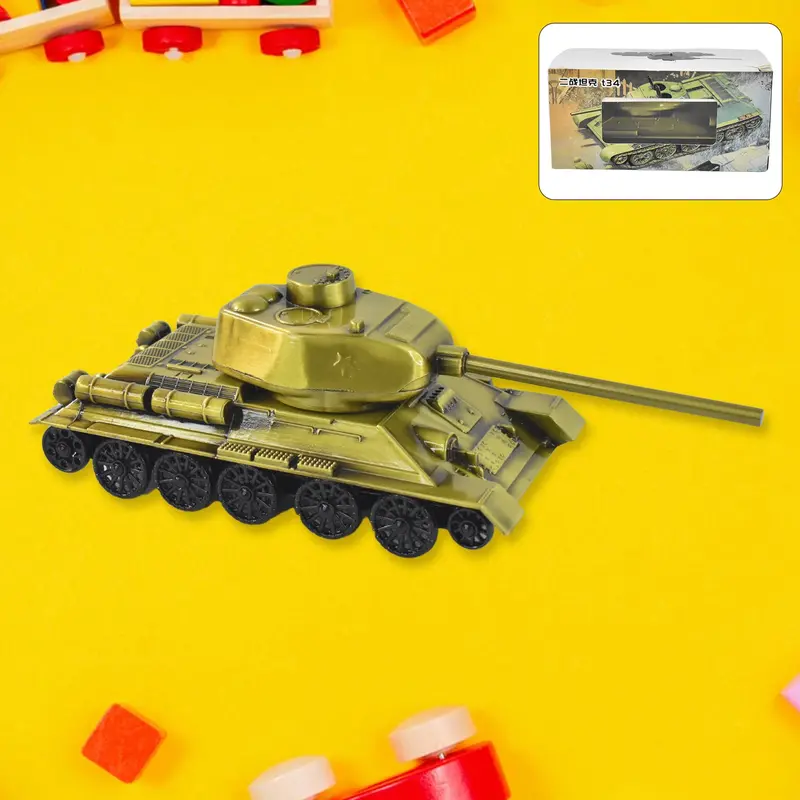 Vintage Iron Tank Model Figurine – Industrial-Style Desktop Decoration 1
