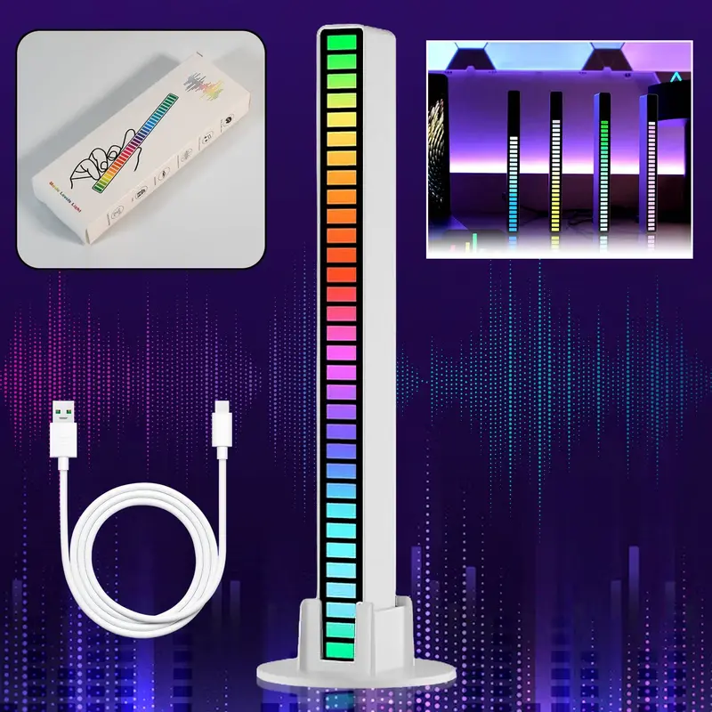 Voice-Activated Rgb Led Ambient Light Strip – 32-Color Rhythm-Synced Car & Home Lighting 1
