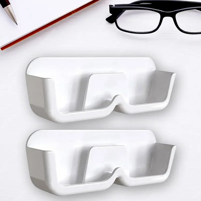 Wall-Mount Sunglass Organizer – Adhesive Dual-Hook Holder (2-Pack) 1