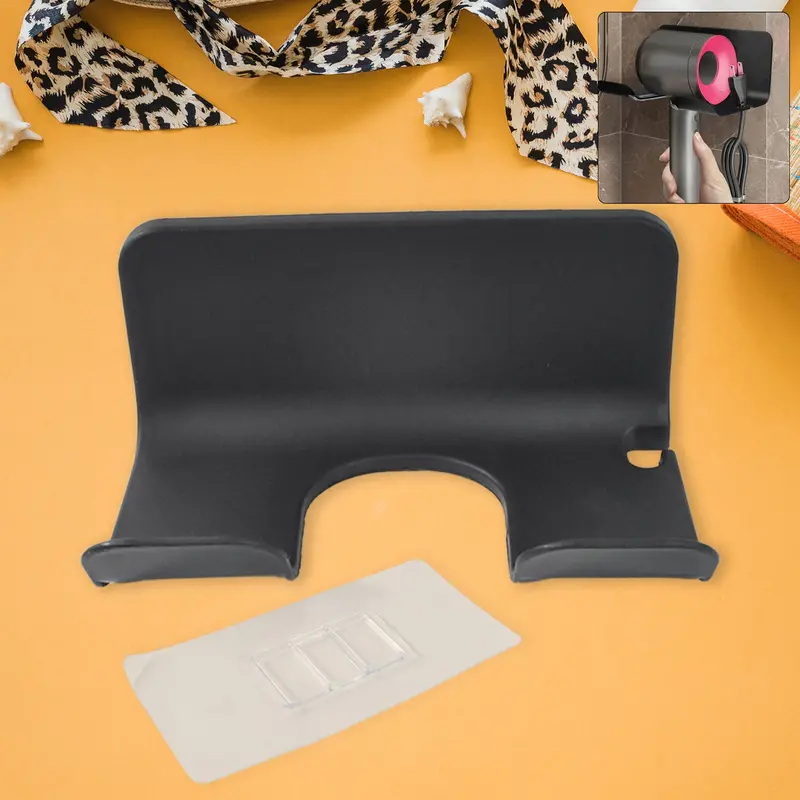 Wall-Mounted Hair Dryer Holder – Space-Saving Plastic Blow-Dryer Organizer Rack 1