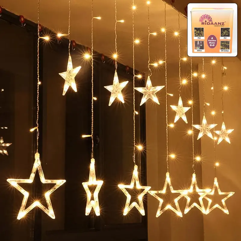 Warm White Led Curtain Light String With Gift Box For Year-Round Ambiance 1