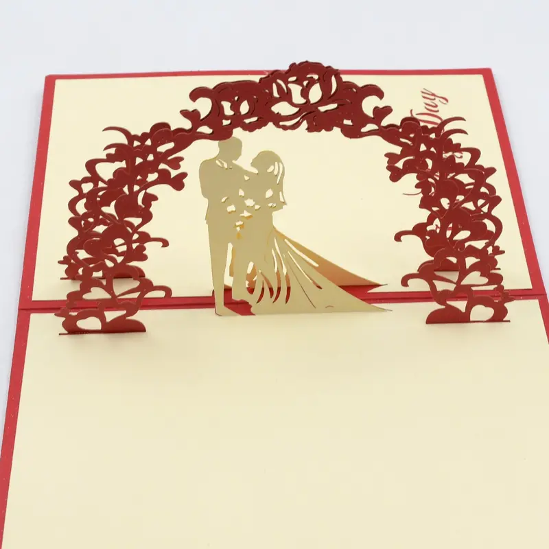 Wedding-Themed 3D Pop-Up Wish Card – Elegant Single-Piece Keepsake 1