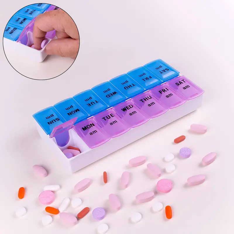 Weekly Pill Organizer With Compartmentalized Tray 1