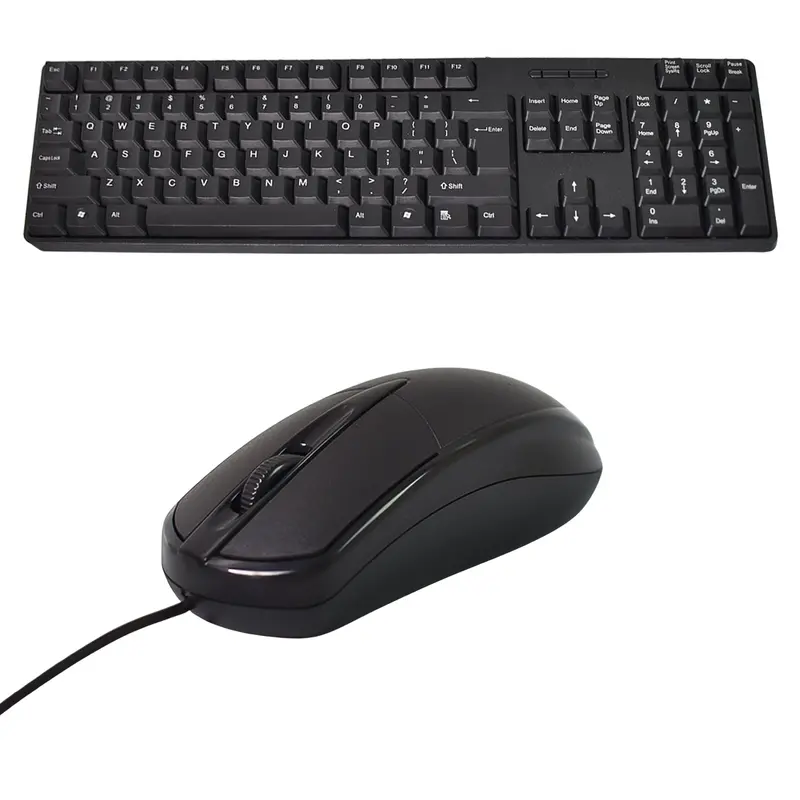 Wired Usb Keyboard And Optical Mouse Combo – Full-Size 107-Key Layout (2-Piece Set) 1