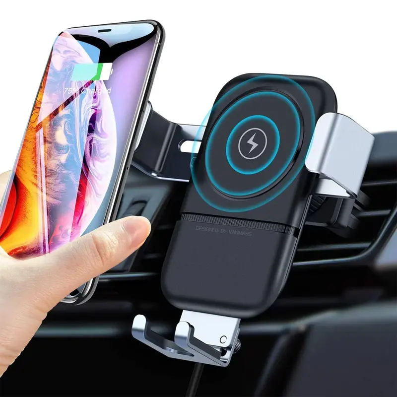 Wireless Qi-Certified Car Phone Mount With 10W Fast Charging – Vent- Or Dashboard-Mounted Charging Holder 1