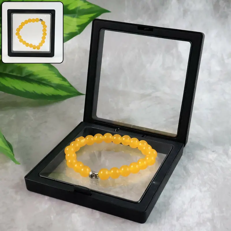 Yellow Buddha-Themed Bracelet With Airtight Presentation Case 1