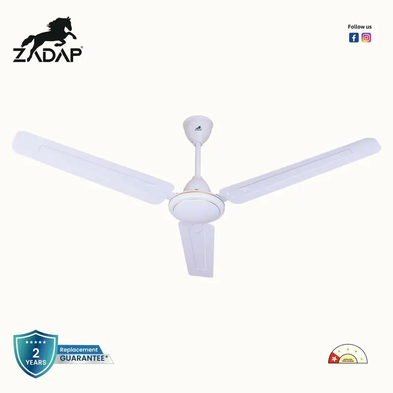 Zadap 1200Mm High-Performance Ceiling Fan – 52W, Pure White 1