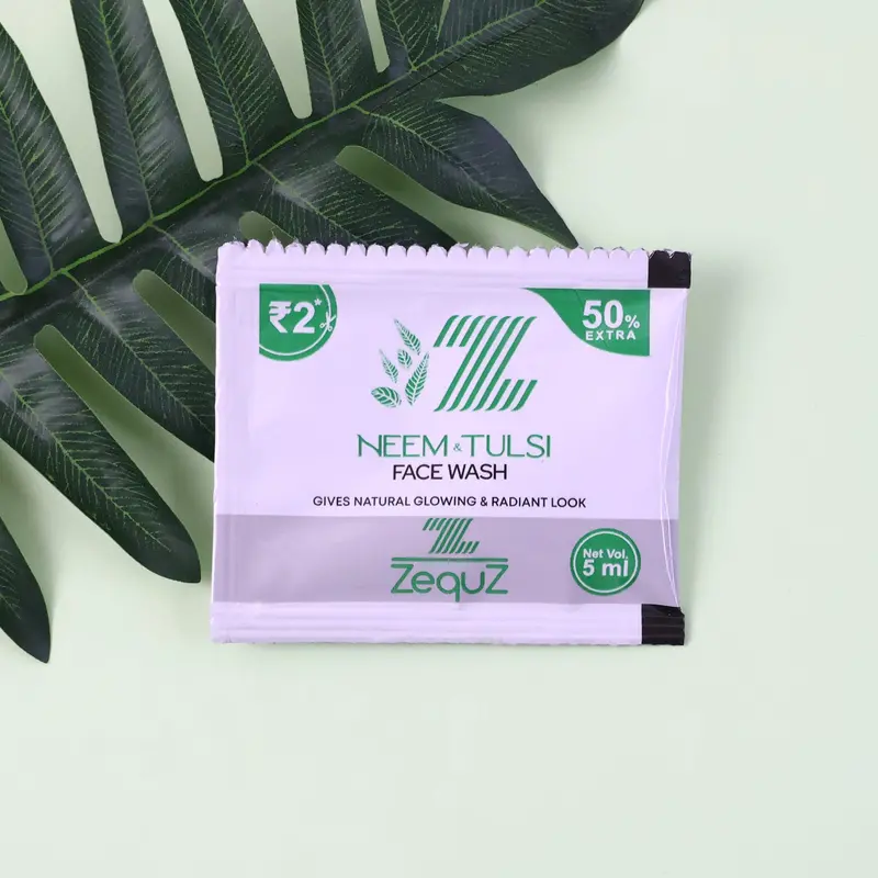 Zequz Neem & Tulsi Face Wash Sachet – 5Ml Herbal Cleanser For Clear, Balanced Skin 1