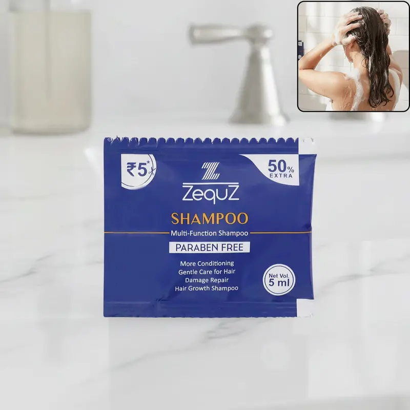 Zequz Paraben-Free Conditioning Shampoo Sachet – 5Ml Multi-Benefit Hair Care Formula 1