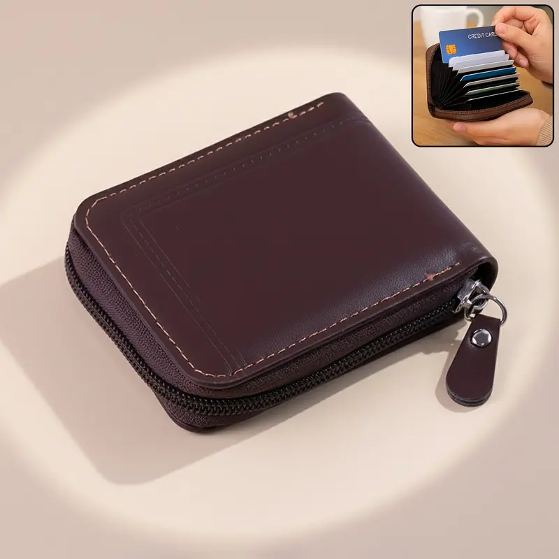 Zip-Around Card Holder Wallet – Slim Rfid-Safe Organizer For Cards & Cash 1