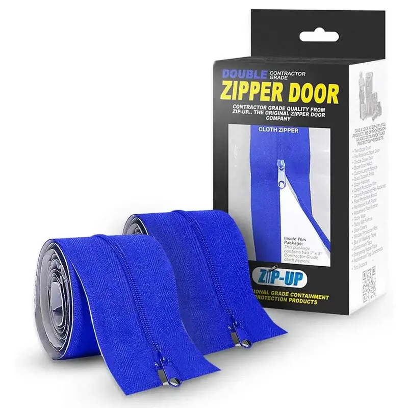 Zip-Up Cloth Peel-And-Stick Zippers – Reusable 2-Pack Adhesive Fasteners 1