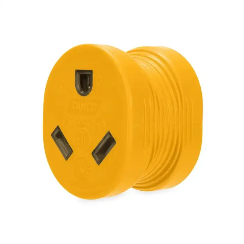 Camco 55223 Rv Power Cord Adapter – 15A Male To 30A Female Grip Style 1