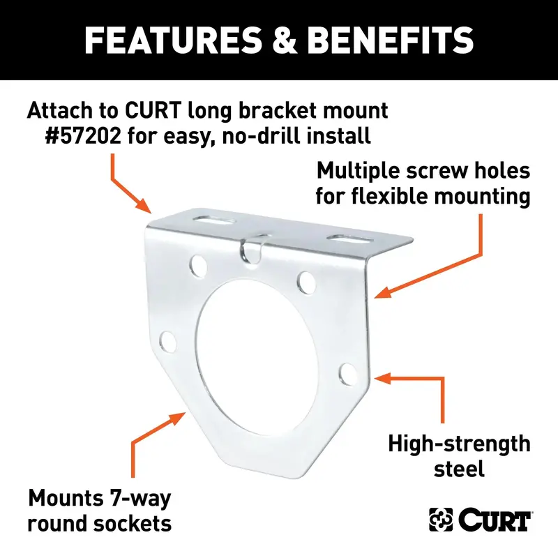 Curt 7-Way Round Trailer Wiring Harness Mounting Bracket 1