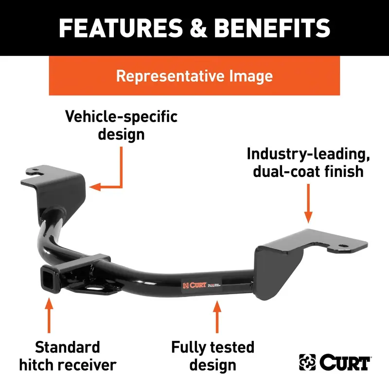 Curt Class I Trailer Hitch With 1-1/4-Inch Ball Mount – Compatible With Hyundai Elantra 1