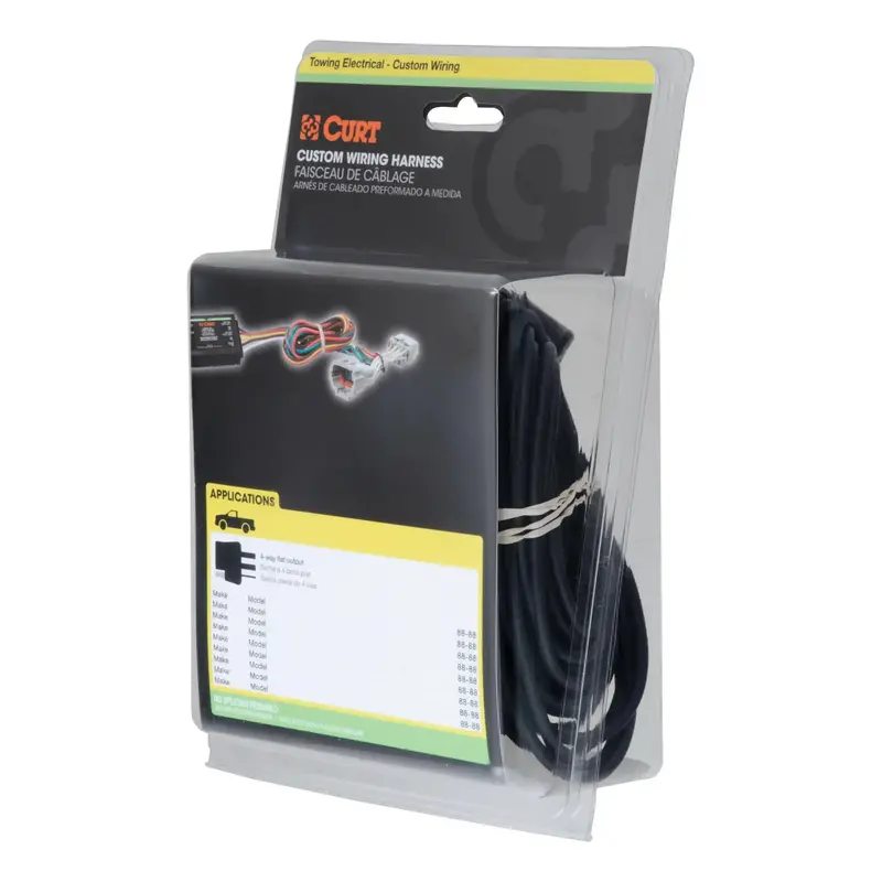 Curt Custom 4-Way Flat Vehicle Wiring Harness – Designed For Lincoln Mks & Ford Fiesta Hatchback (56064) 1