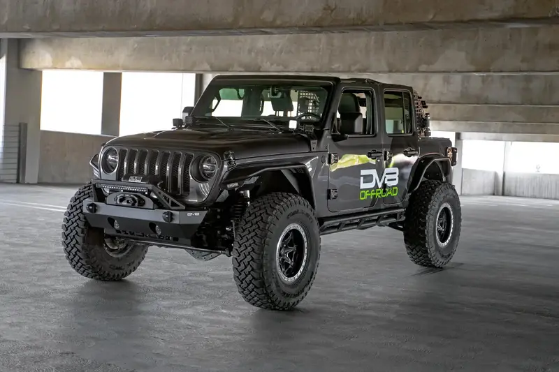 Dv8 Off-Road Fbjl-06 Stubby Front Bumper With Chrome-Plated Bull Bar For Jeep Jl 1