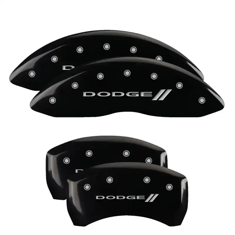 Mgp 4-Piston Caliper Covers – Engraved Front & Rear – Mopar-Specific Black W/ Silver Accents 1