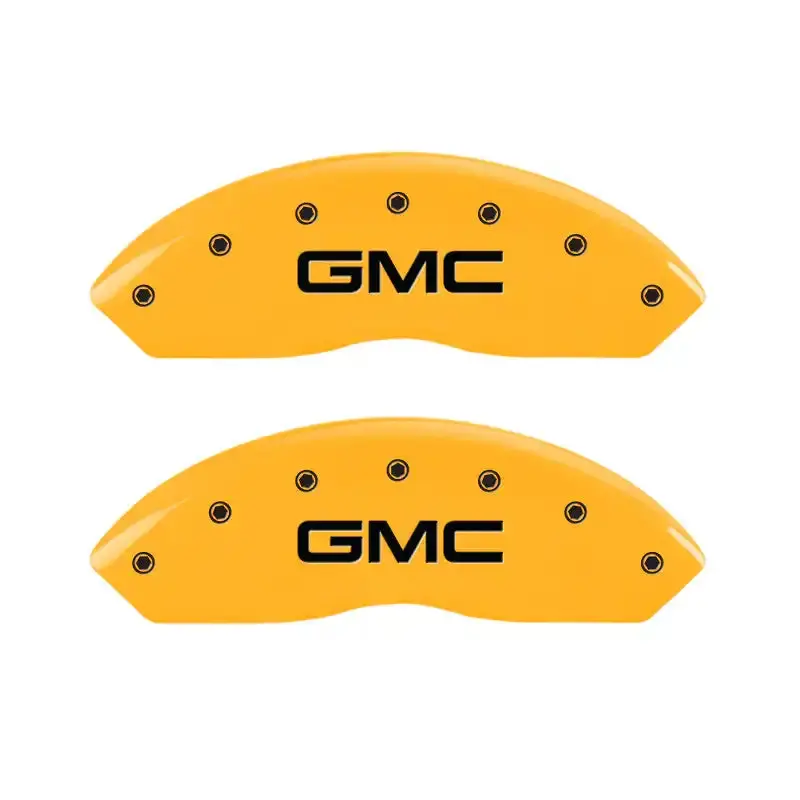 Mgp Denali Yellow Brake Caliper Covers – Front And Rear Engraved Set With Black Lettering 1