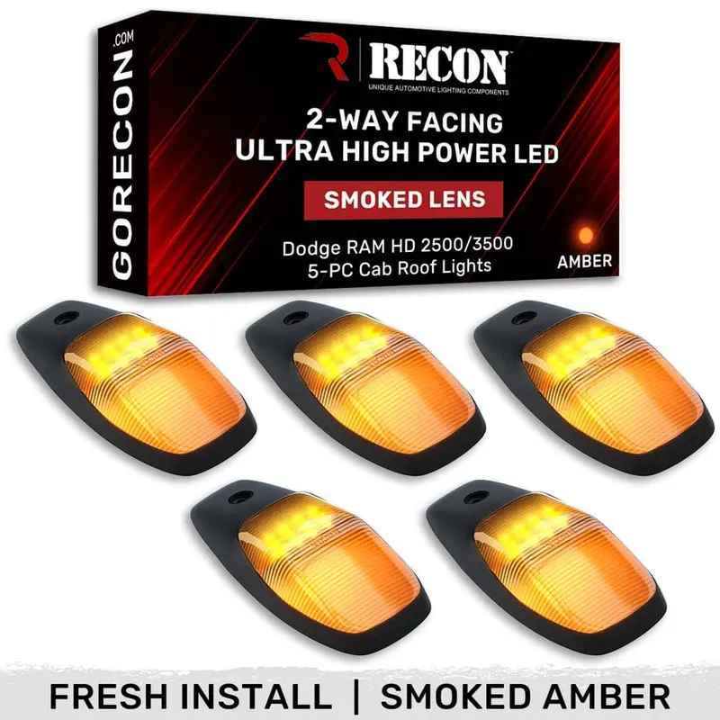 Recon Led Cab Lights (Model 264345Bkhpam) For 2019–2026 Ram 2500/3500 – 5-Piece Set 1