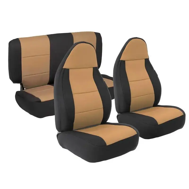 Smittybilt 471325 Neoprene Seat Cover Set – Tan – Front & Rear – Fits 2003–2006 Jeep Tj 1